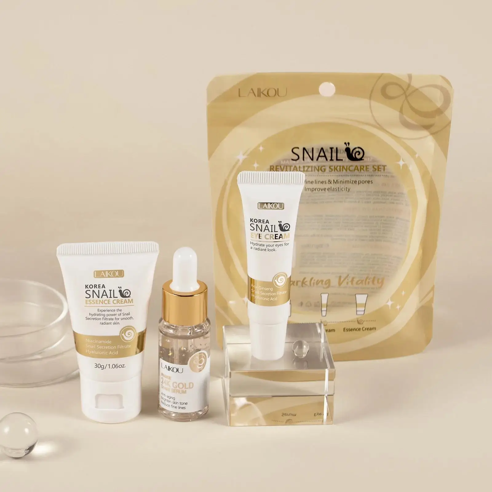 Luxury Skincare Sets - Suero reparador de caracol dorado de